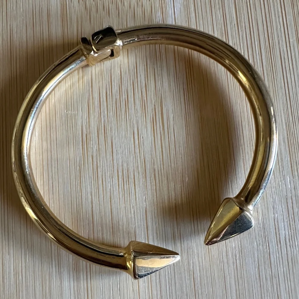 Edgy & Chic Gold Spike Cuff Bracelet